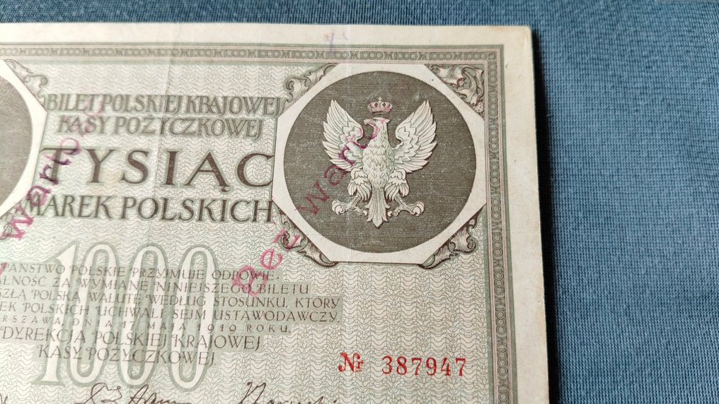 Polska. - 1000 Marek - 1922 - Bez Wartosci - Pick 22a (Bez ceny minimalnej
) #3.2
