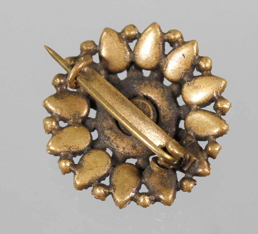 χωρίς τιμή ασφαλείας - Καρφίτσα Βικτωριακή βραχιόλι με ρουμπί, Tombak, διπλό χρυσό, Βοημία, περίπου 1890/1900, παλαιό - 5.00ct. tw. #4.3