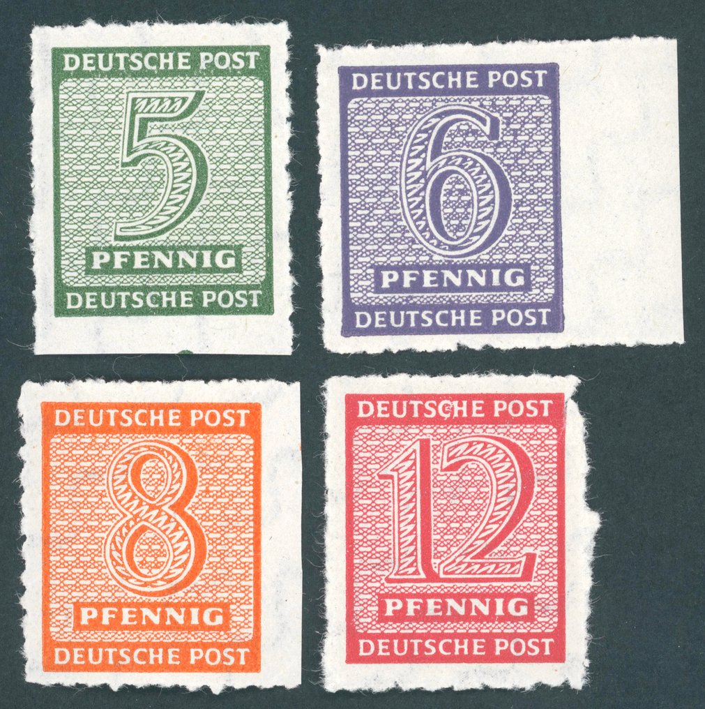 Allied Occupation - Germany (Soviet zone) 1945 - West Saxony mint 'Postmaster Separation Roßwein' - Mi.Nr. 116 CX bis 119 CX #1.0