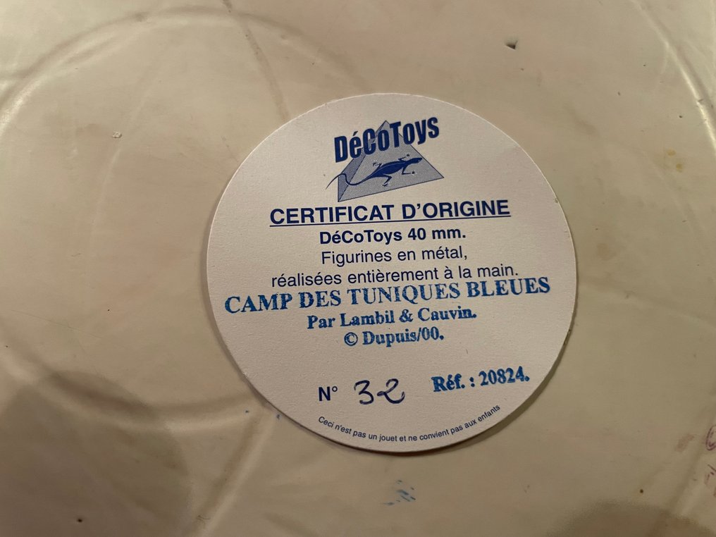 DéCoToys - Lambil & Cauvin - Statuetta, Camp des Tuniques Bleues - 40 mm - Metallo - 2000 #1.0