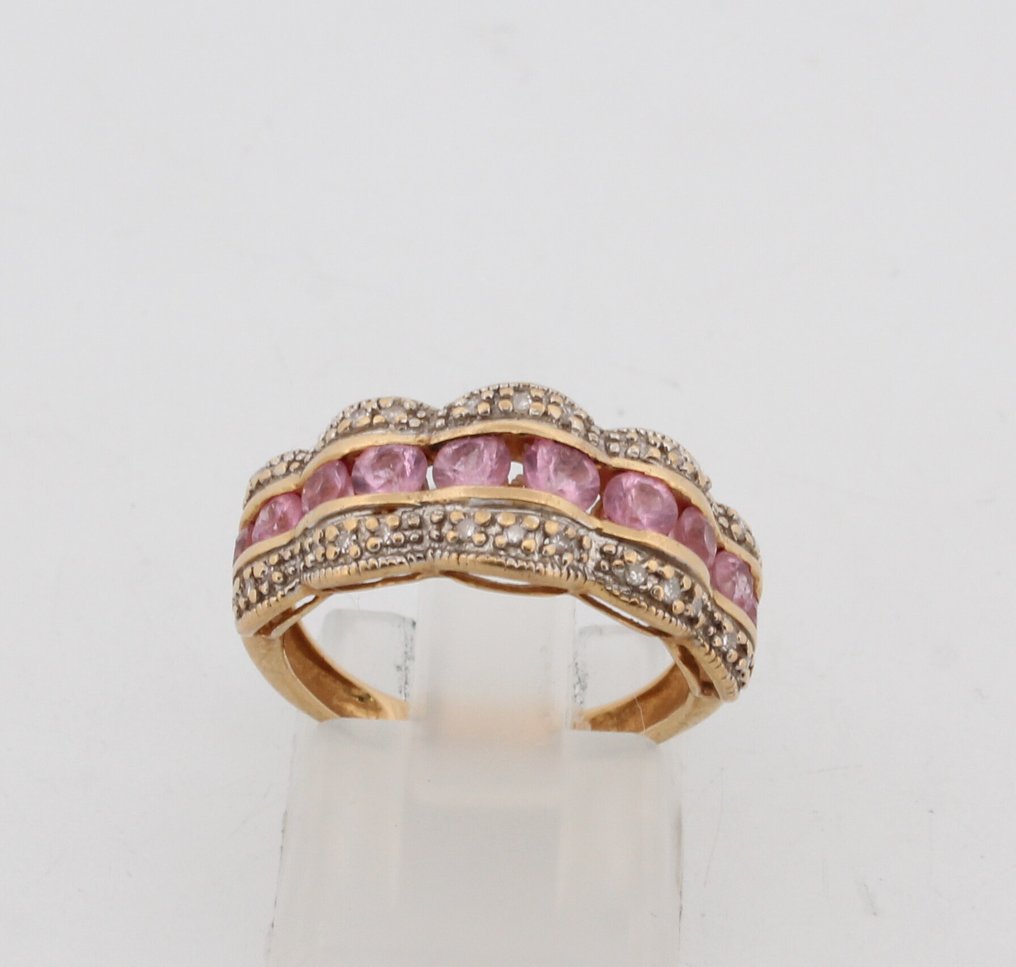 沒有保留價 - 戒指 - 18 克拉 黃金 尖晶石 - 鉆石 #1.0