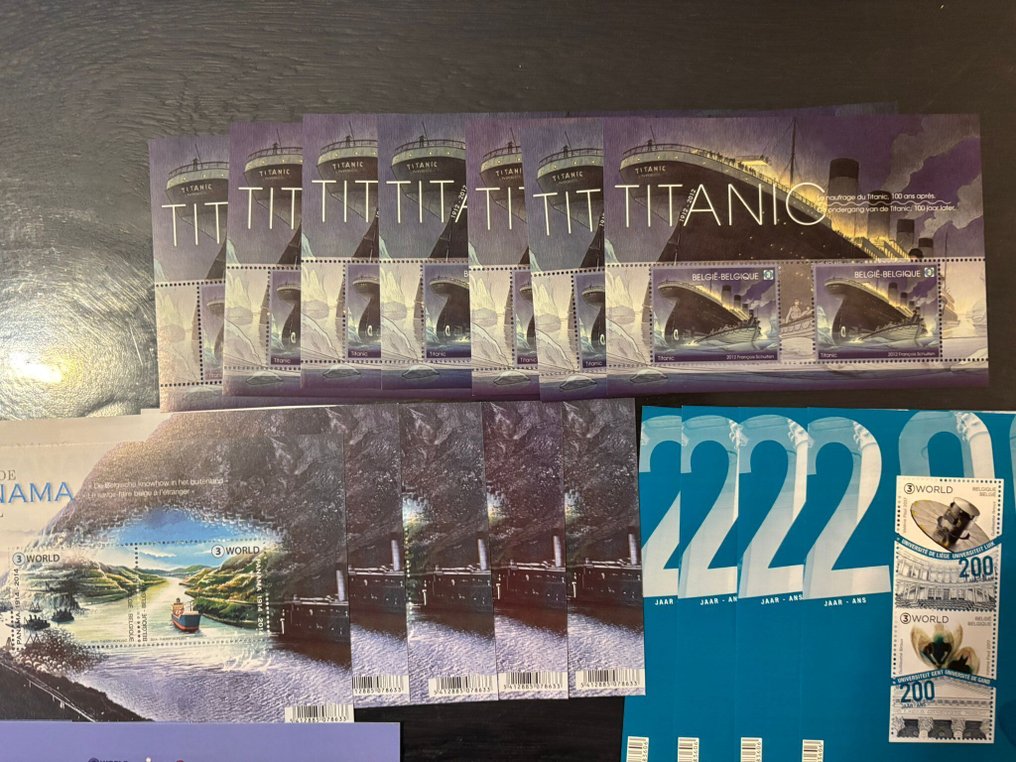 Belgium  - 25 sheets each with 2 WE3 stamps, nominal value: €158.5. #1.0