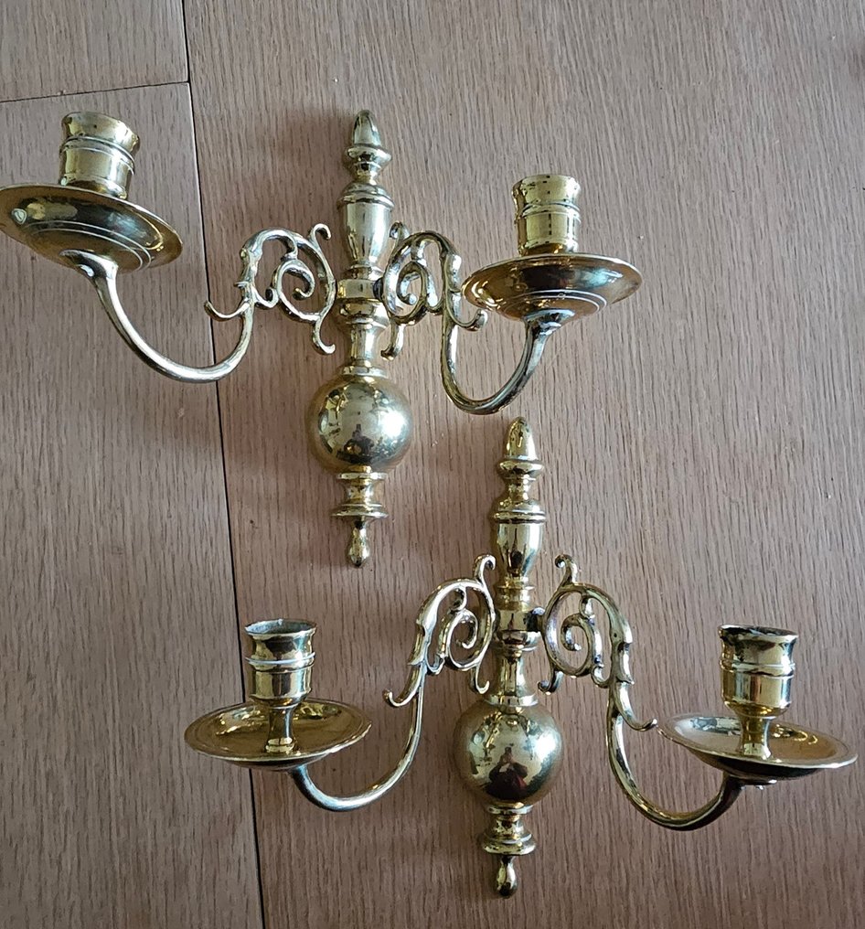 Candeliere (2) - Rame - Due candelabri di rame #1.0