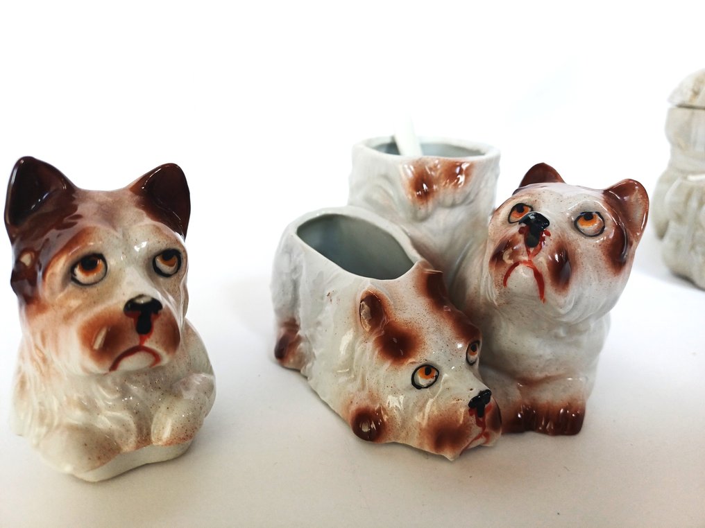 Figurine - condiment set, peper, zout, mosterd (2) - Porzellan #3.2