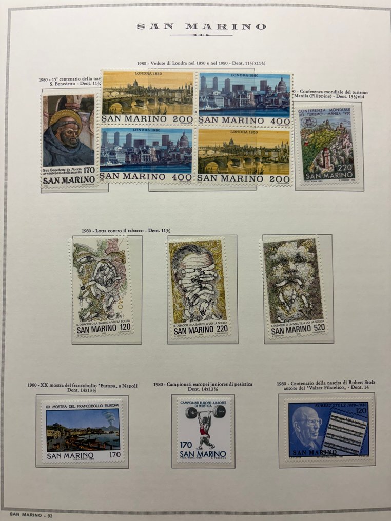 Σαν Μαρίνο 1980/1999 - Νέα συλλογή Bella στο άλμπουμ Marini. Παρόντα φυλλάδια. #2.1