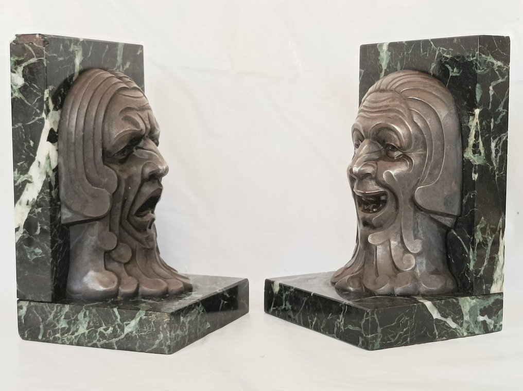 C. Charles - Podpórki do książek - Brązowy, Marmur #1.0