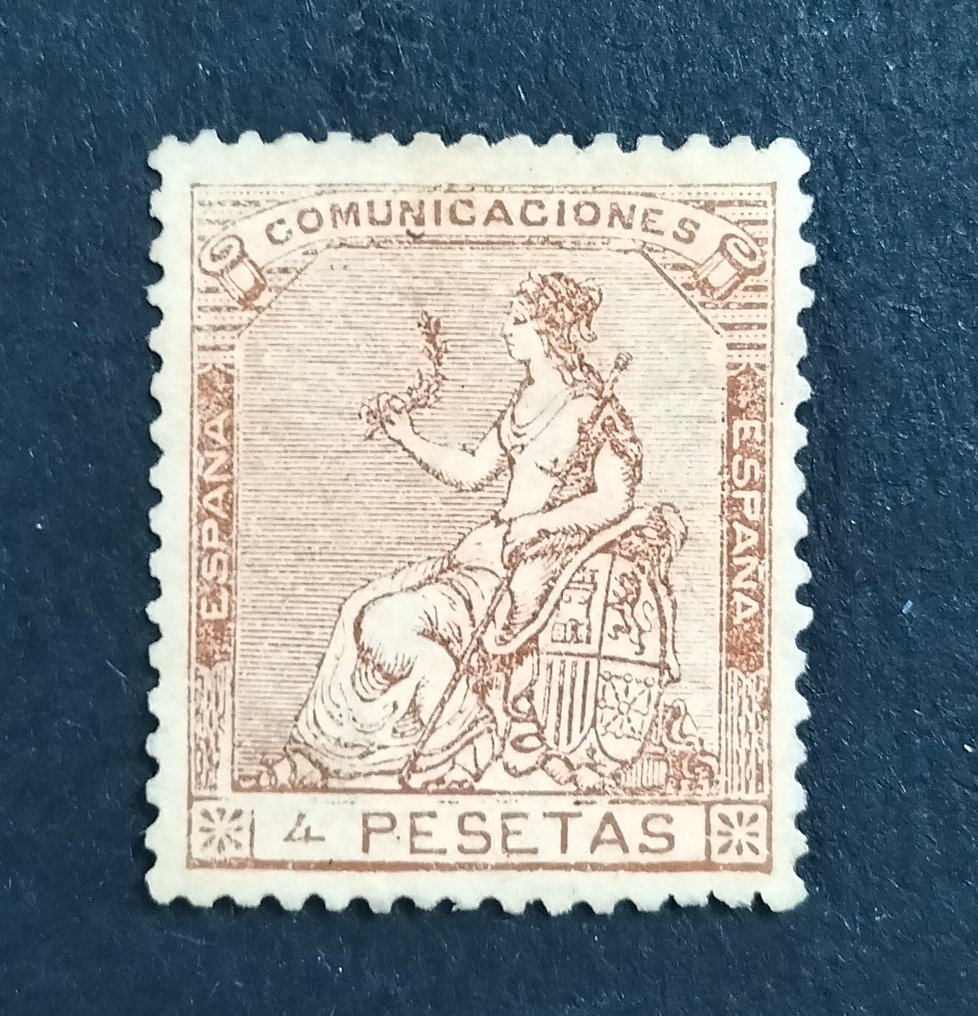Espagne 1873 - République I. 4 pesetas brun clair. Certificat COMEX. - Edifil 139 #1.0