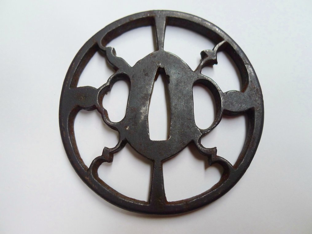 漂亮的Owari sukashi Tsuba，带盒子 - 日本 - Edo Period (1600-1868) #2.1