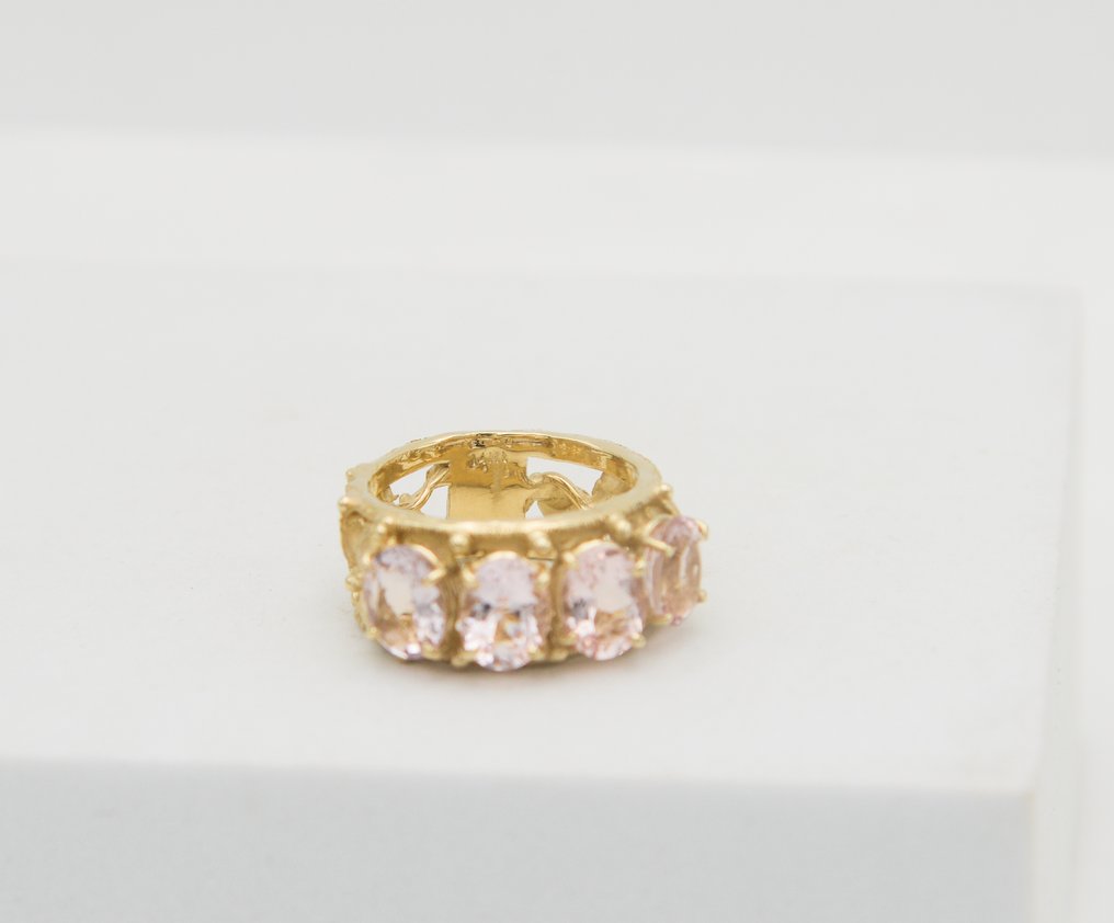 Bague - 14 carats Or jaune Aigue-marine #2.1