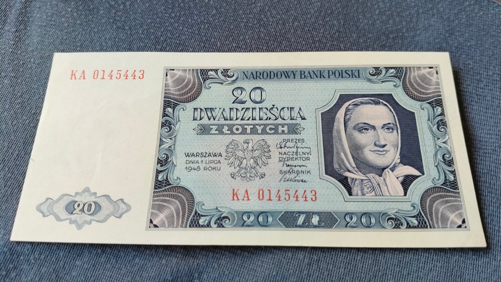 Polska. - 20 Złotych - 1948 - Pick 137 (Bez ceny minimalnej
) #3.2