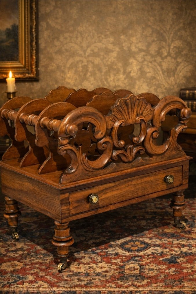 Wilkinson & Son - Magazine rack - Wood - English Canterbury cranes. #1.0