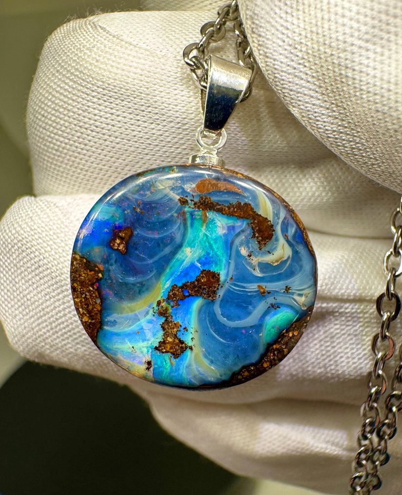 Opal Anhänger - Höhe: 25 mm - Breite: 18 mm- 2.52 g - (1) #3.2