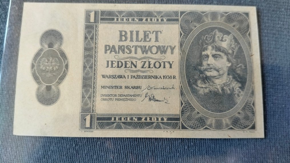 Pologne. - 1 Złoty 1938 - Pick 50 - error note #2.1