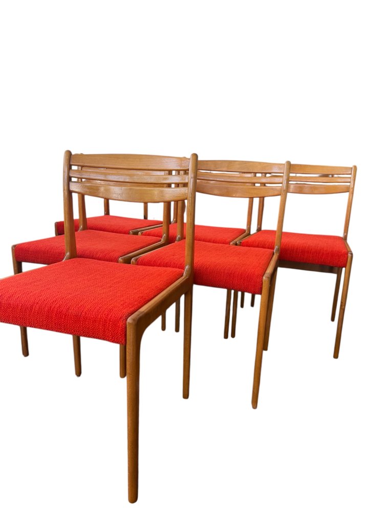 Stuhl (6) - Holz - 5 Vintage Dänisches Essen #2.1