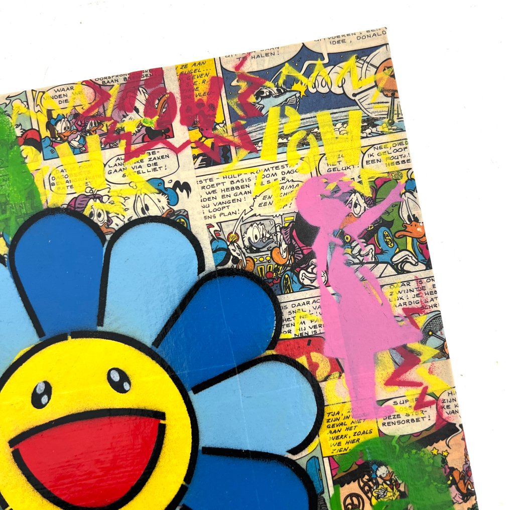 Koen Betjes (1992) - Murakami x Banksy x Mona Lisa (canvas) #2.1