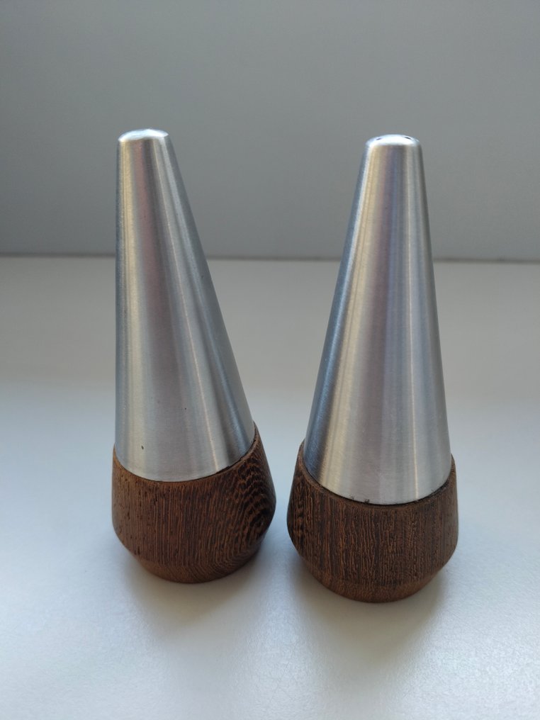lundtofte - 香料容器 (2) - 不锈钢和柚木 - 胡椒盐罐 #4.3