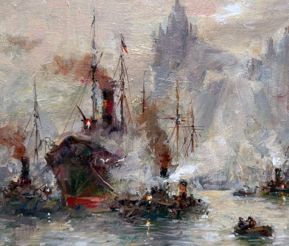Mikhail Kraiev (1957) - Londres en suspens - Brume sur la Thamise #4.3