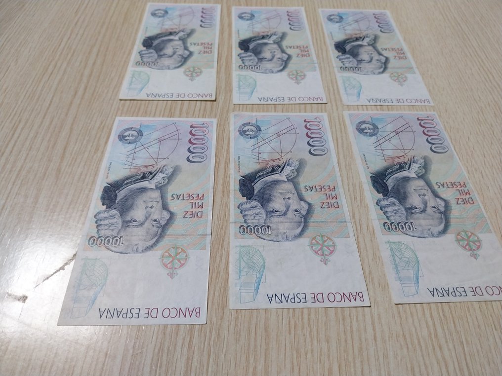 Spanien. - 6 x 10 000 Pesetas - 1992 - Pick 166 (Ingen mindstepris) #4.3