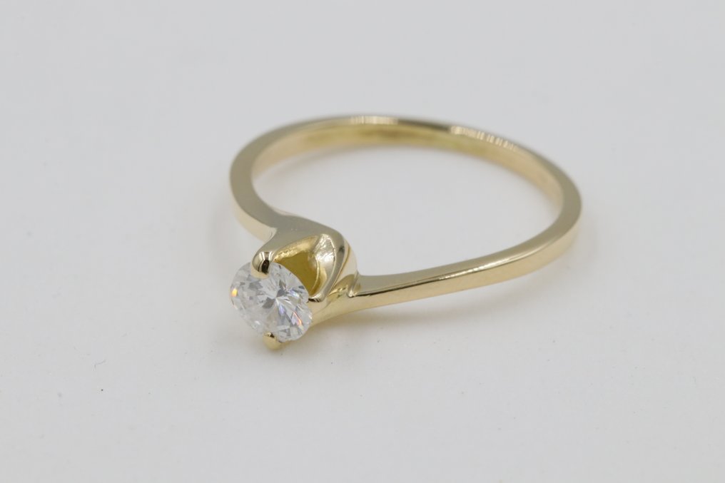 χωρίς τιμή ασφαλείας - Δαχτυλίδι - 18 καράτια Κίτρινο χρυσό - 0.45ct. tw. Διαμάντι (Φυσικό) #1.0