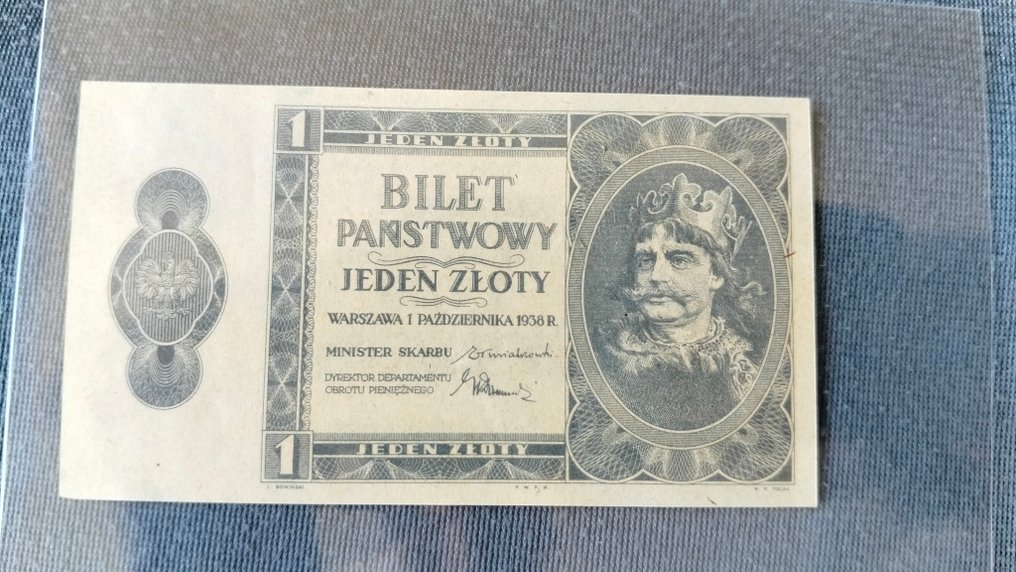 Pologne. - 1 Złoty 1938 - Pick 50 - error note #1.0