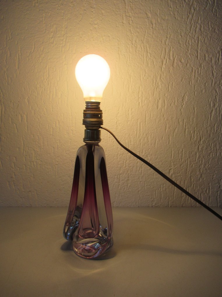 Val Saint Lambert - René Delvenne - Table lamp - Kristalen lamp base - Crystal - lamp base #1.0