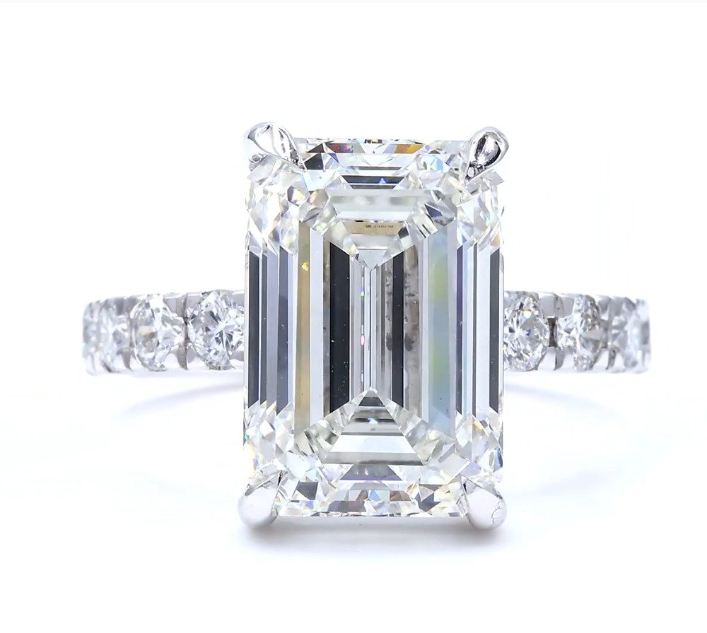 沒有保留價 - 戒指 - 18 克拉 白金 - 8.08ct. tw. 鉆石 (實驗室培育) - 鉆石 - E,VVS2 #1.0