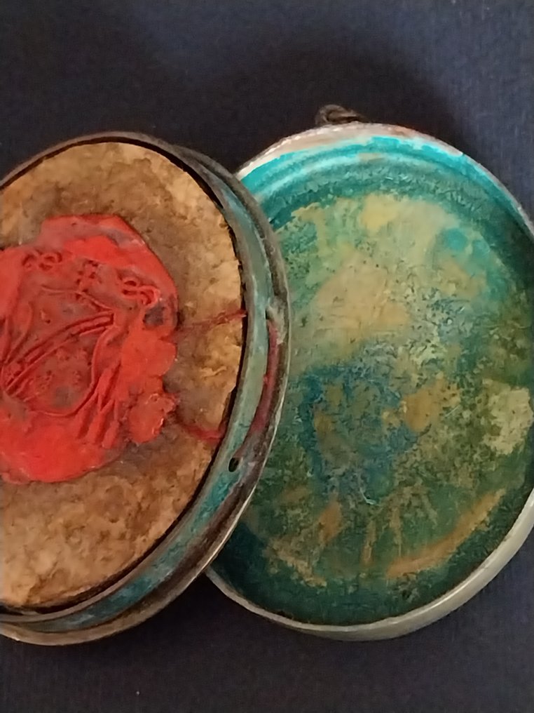  聖物匣 - 青銅色, 玻璃, 木, 紙 - 1850-1900 - 圣十字我主耶稣基督  #4.3