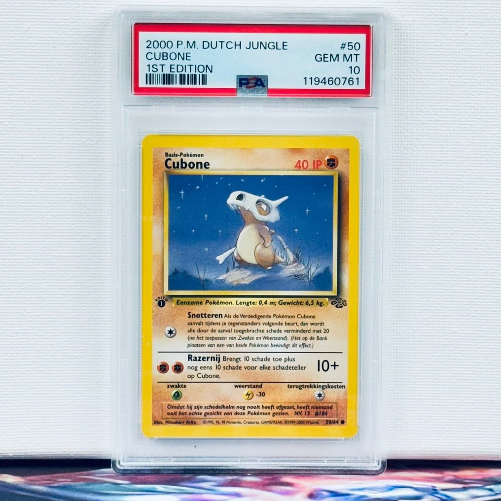 Pokémon Graded card - Cubone 50 1st Edition - Pokémon - PSA 10 #1.0