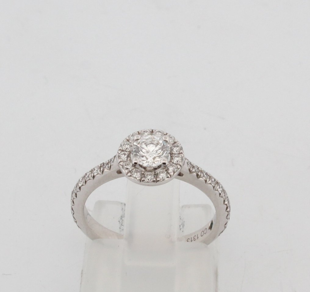 沒有保留價 - 戒指 - 18 克拉 白金 鉆石 (天然)  - 鉆石 #1.0