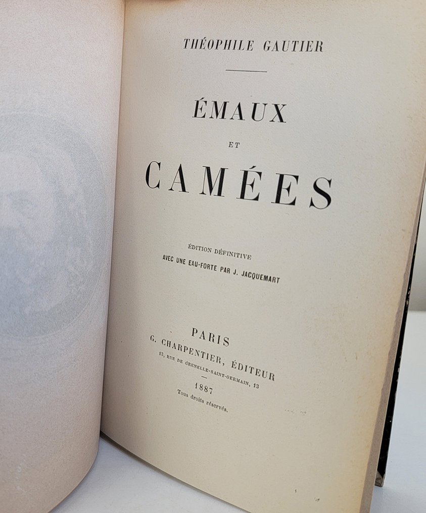 Théophile Gautier; eau-forte par J. Jacquemart - Émaux et Camées - 1887 #2.1