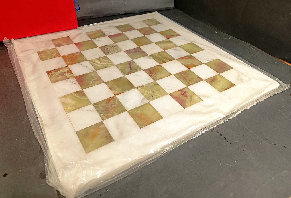 Schackspel - Nuevo, con precintos originales XL - Grön marmor, Vit marmor #1.0