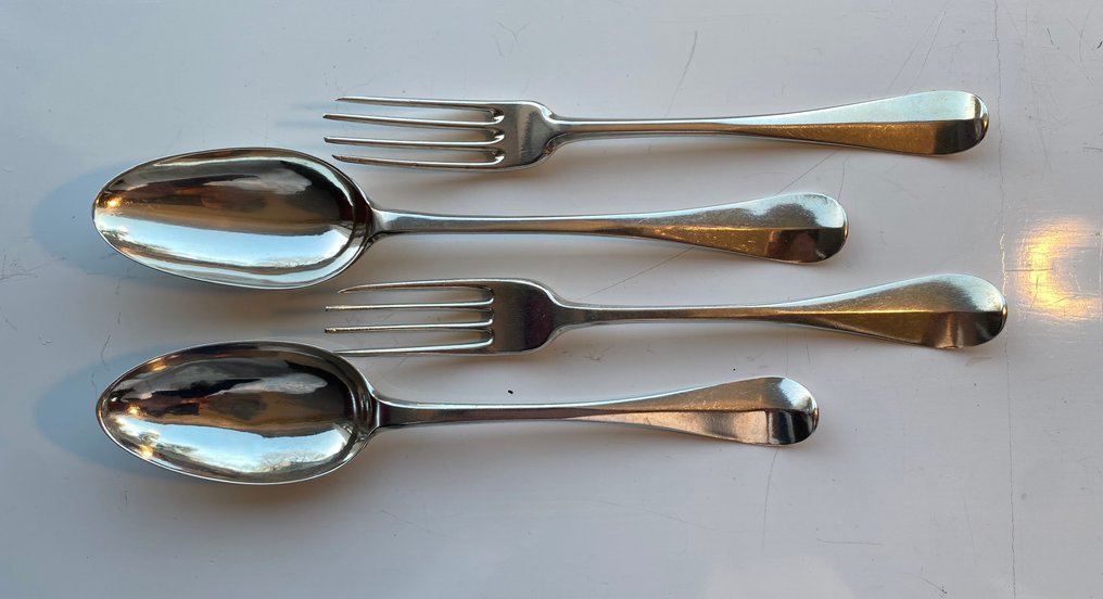 Bestekset (4) - .934 zilver - 18e eeuws, Amsterdam #1.0