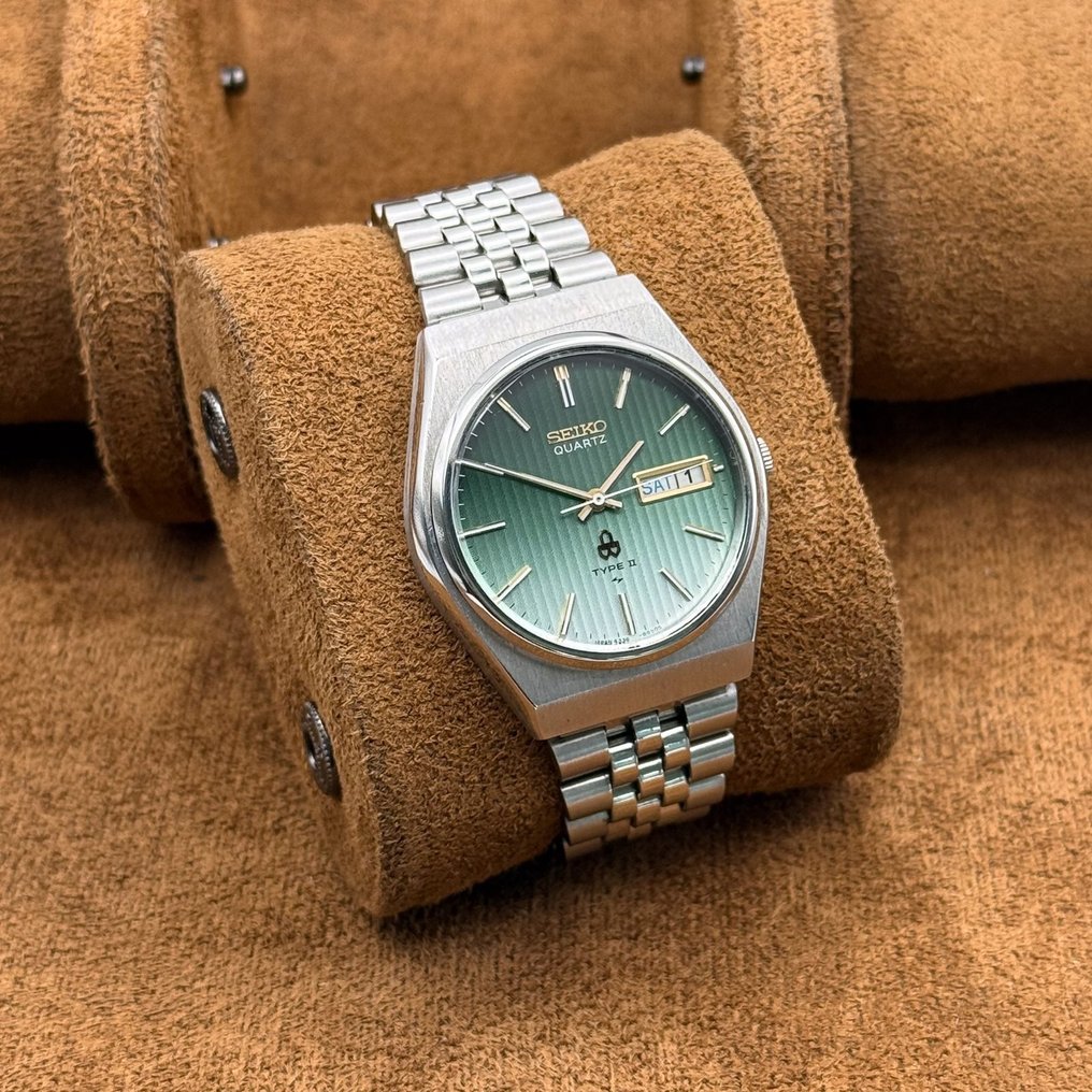 Seiko - Quartz Type II "Gradient Green Sunburst" 霞光 (Kakō) – Hazy Light - Sin precio de reserva - 4336-8030 - Hombre - 1977 #3.2