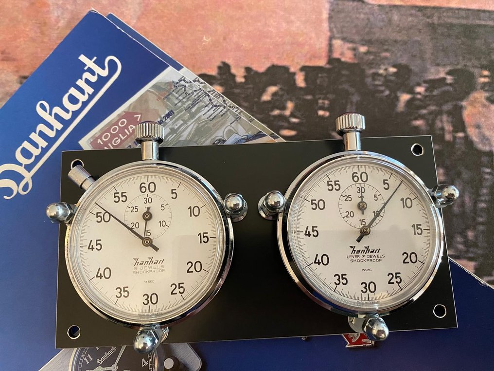 Instrumentpanel (2) - Hanhart - HANHART stopwatch stalen kroon - 1970–1980 #1.0