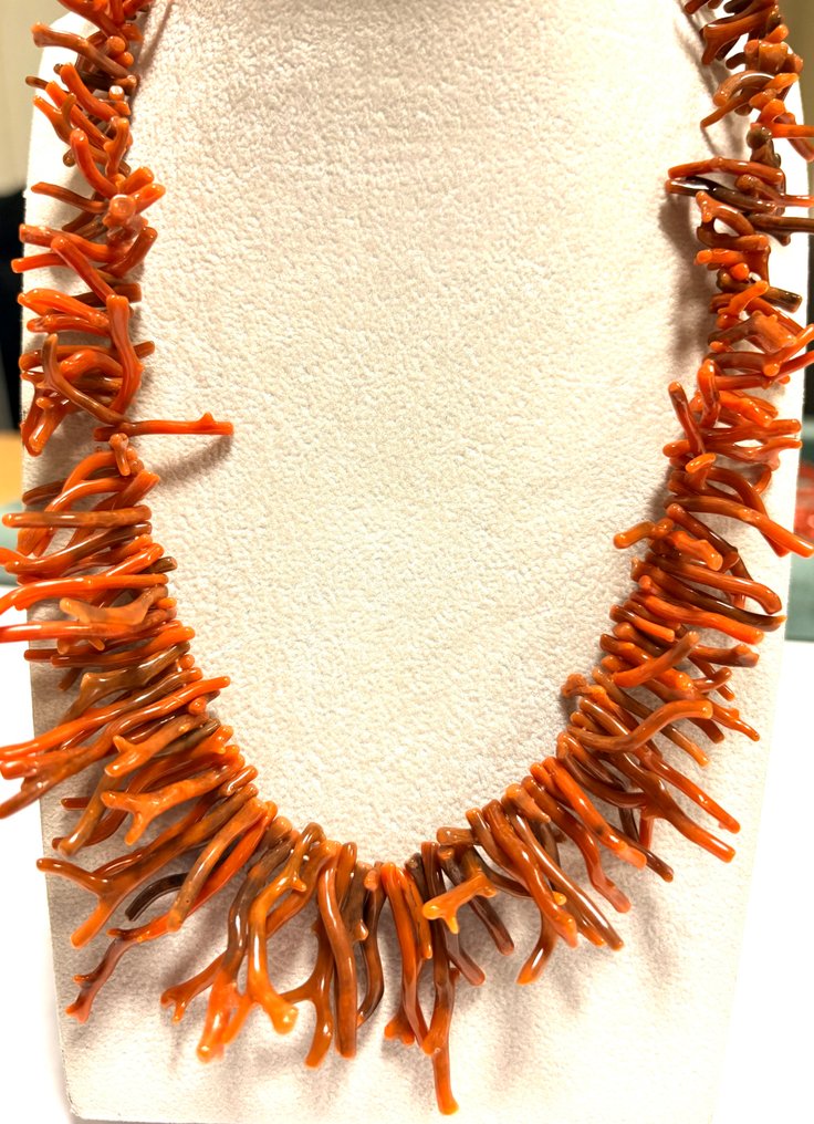 Koraal - Zilver - Halsketting - Sciacca Siciliaans #4.3