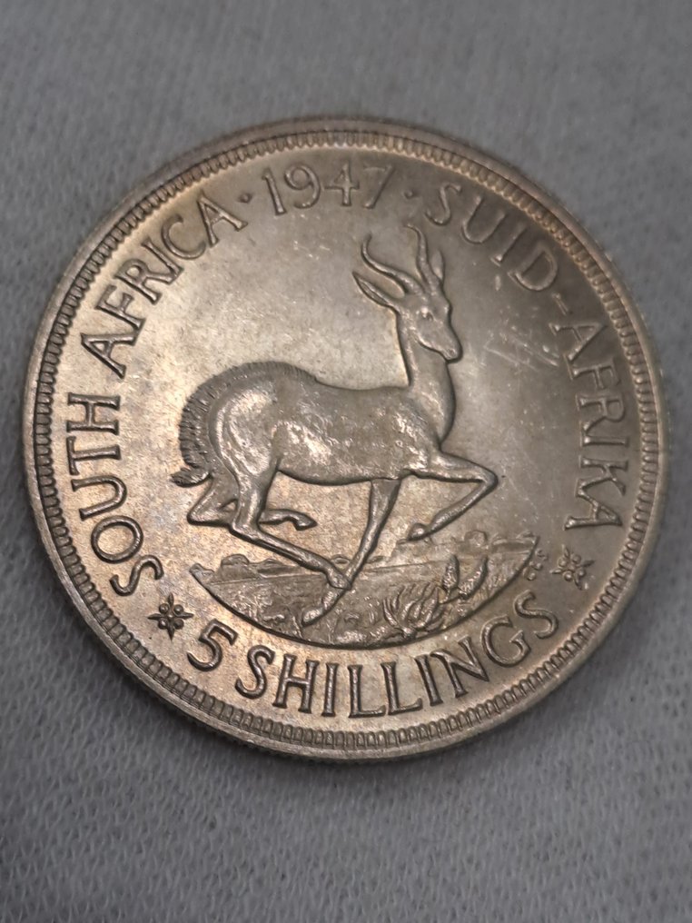 Sudafrica. Giorgio VI. 5 Shillings 1947 (Senza prezzo di riserva) #1.0