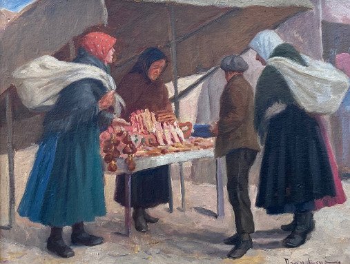 Ernö Nagy (1881-1952) - Markt in Boedapest #1.0