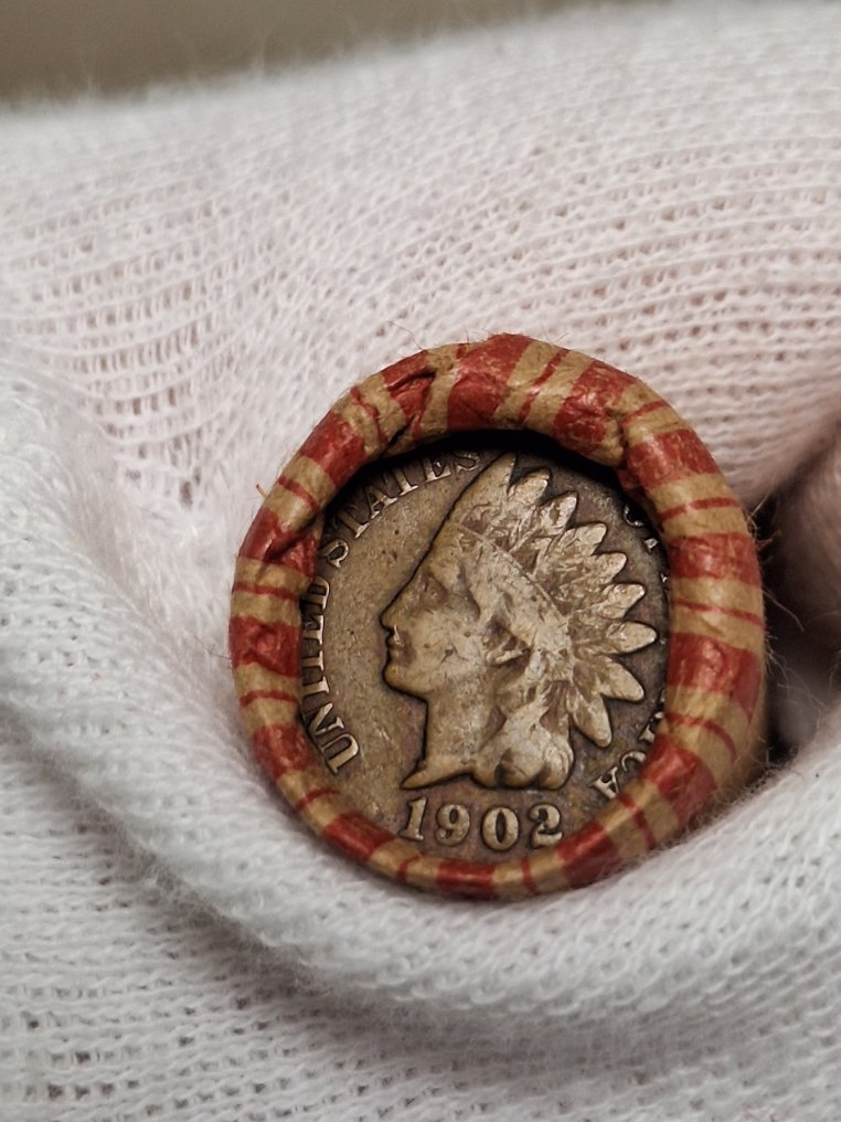 Stati Uniti. 1 rol containing Indian Head 1902 on one end/Wheat Cent 1940-S on the other end (Senza prezzo di riserva) #2.1