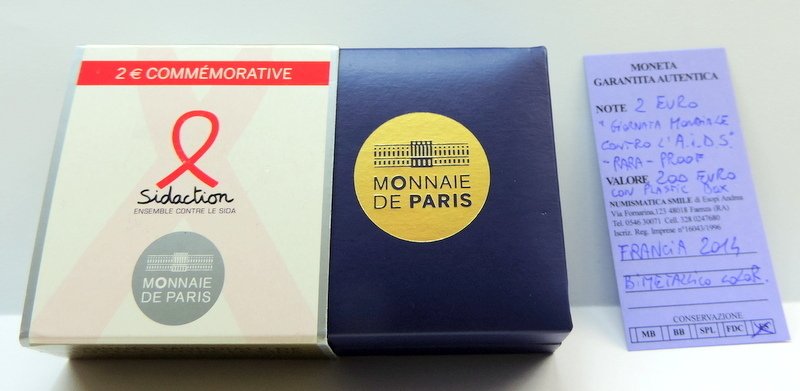 Francia. 2 Euro 2014 "Sidaction" Proof (Sin precio de reserva) #2.1