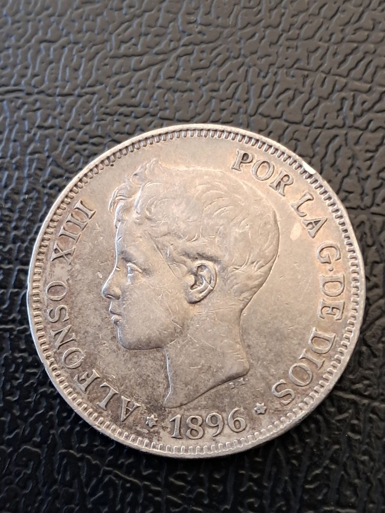 Spagna. Alfonso XIII. 5 Pesetas 1896 *18*96 PGV #1.0