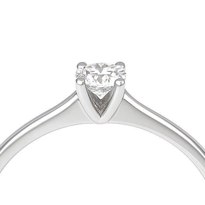 Ring - 18 kt Vittguld -  0.14ct. tw. Diamant (Natural)  #1.0