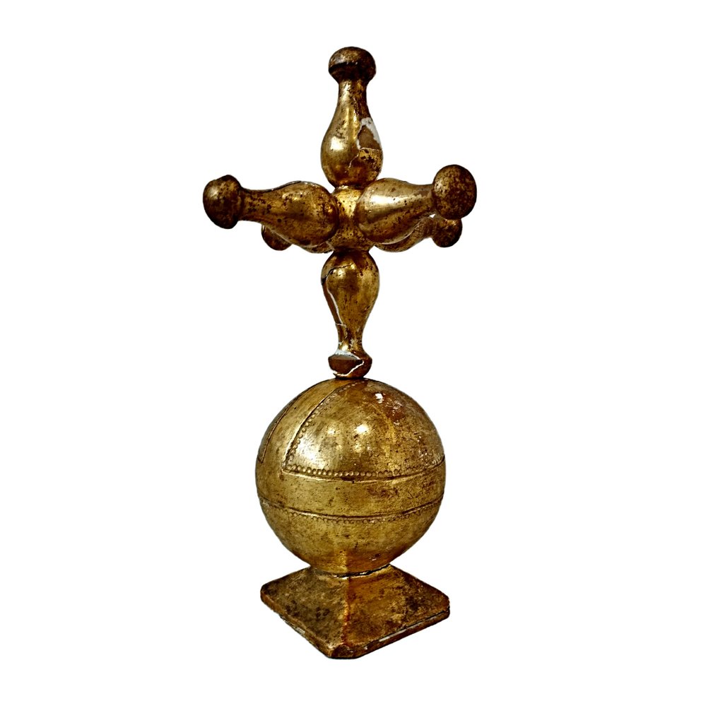 Globo Crucifero (Φάραλος) - 30 εκ. - Αντίκες - Επιχρυσωμένο ξύλο - 1750-1800 #1.0