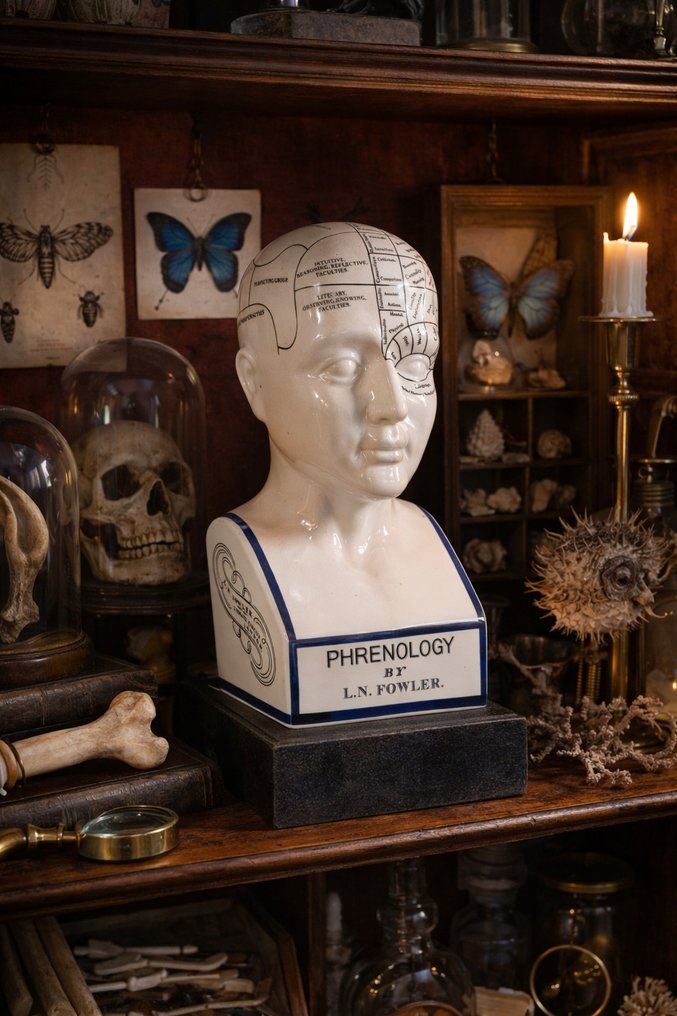 Estátua, Phrenology Head 28.5cm - 28.5 cm - Porcelana #1.0