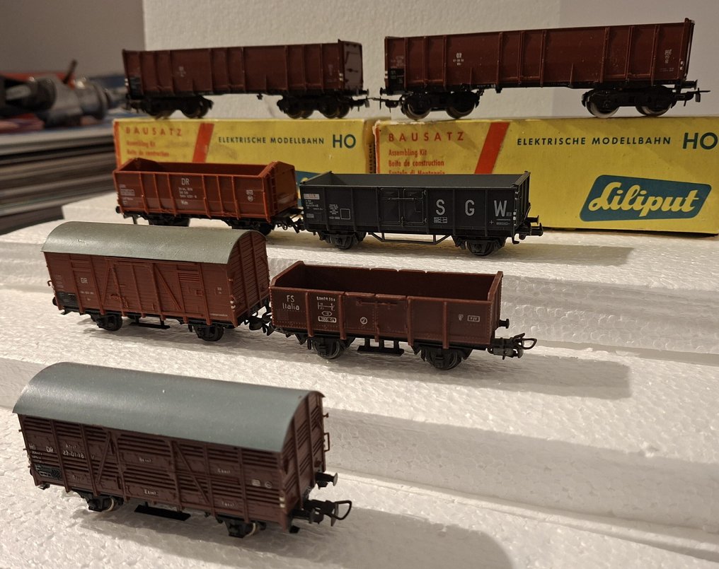Piko, Liliput H0轨 - 模型火车货运车厢 (7) - 7个货运车厢 - DB #1.0