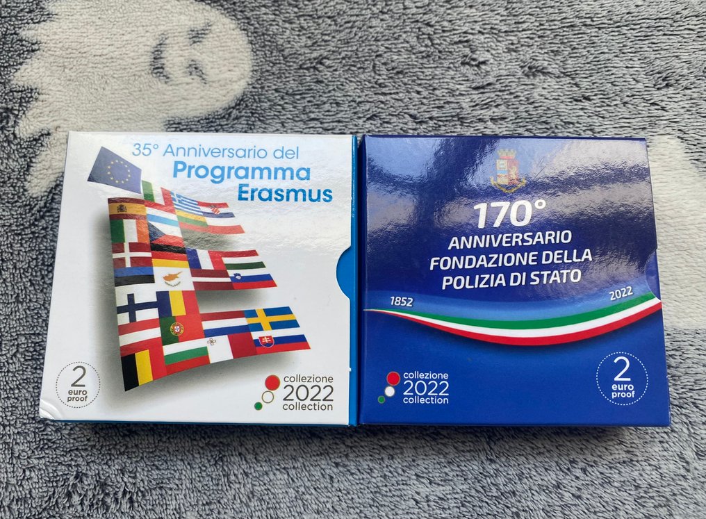 義大利. 2 Euro 2022 "Erasmus" + "Polizia di Stato" (2 moedas) Proof  (沒有保留價) #3.2