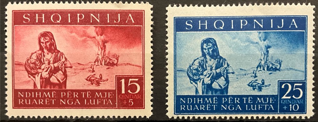 Tyske Rige - Besættelse af Albanien 1944 - Velgørenhedsudgave med Kurzbefund Brunel. - Michel 15/21 #4.3