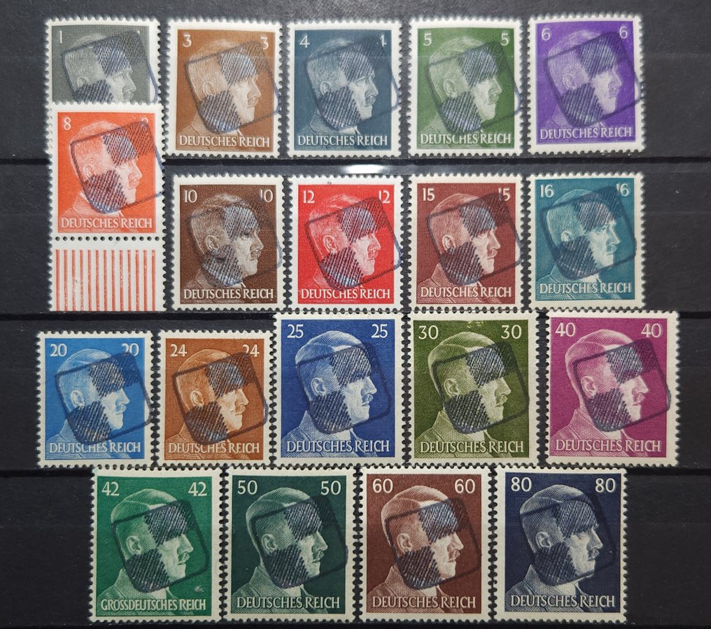 Occupation alliée - Allemagne (zone soviétique) 1945 - Zone soviétique en Saxe (Dresden A 16) Discrétion - Michel Nr. 1-19 #1.0