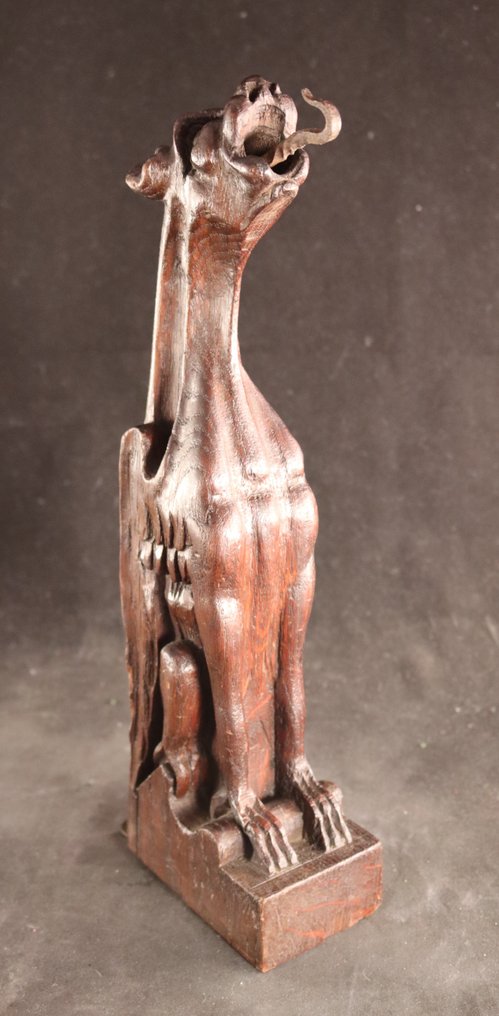Dekorativt ornament - Antieke houten - Gargoyle - Frankrig #1.0