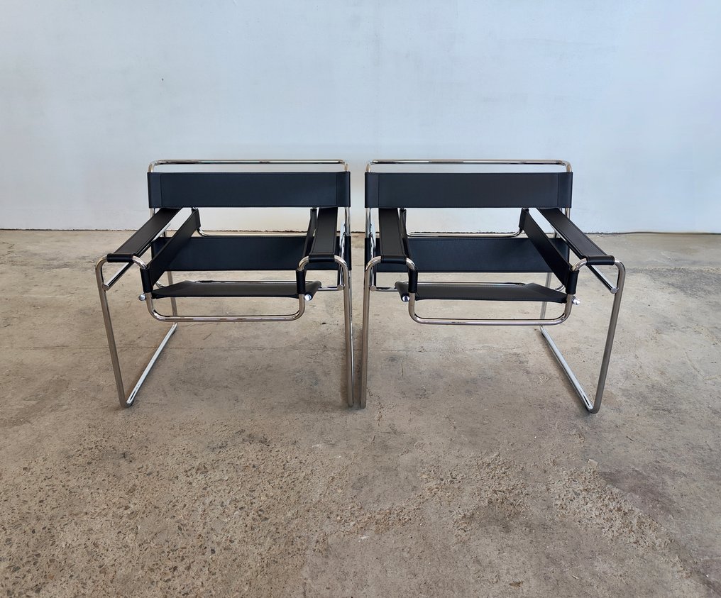 Knoll - Marcel Breuer - Karosszék (2) - Wassily szék - Acél, Vachetta bőr - Wassily knoll #4.3