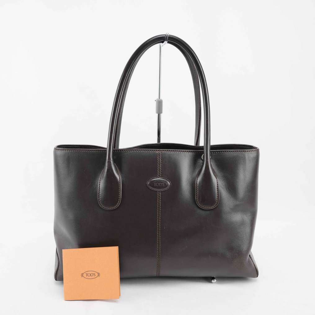Tod's - Elegant Dark Brown Leather Tote Bag with Double Handles – Italy – Classic Timeless Design - Τσάντα ώμου #1.0